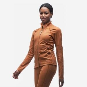 Indyeva Jacket Womens Large Orange Tejer Long Sleeve Full Zip Nylon Versatile